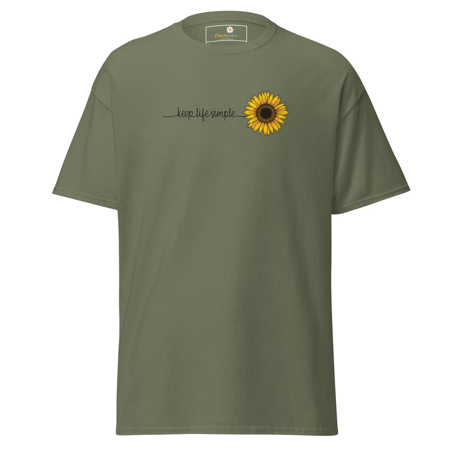 Unisex classic t-shirt - NATURE LIFE SIMPLE FLOWER - REGULAR - Military Green / S