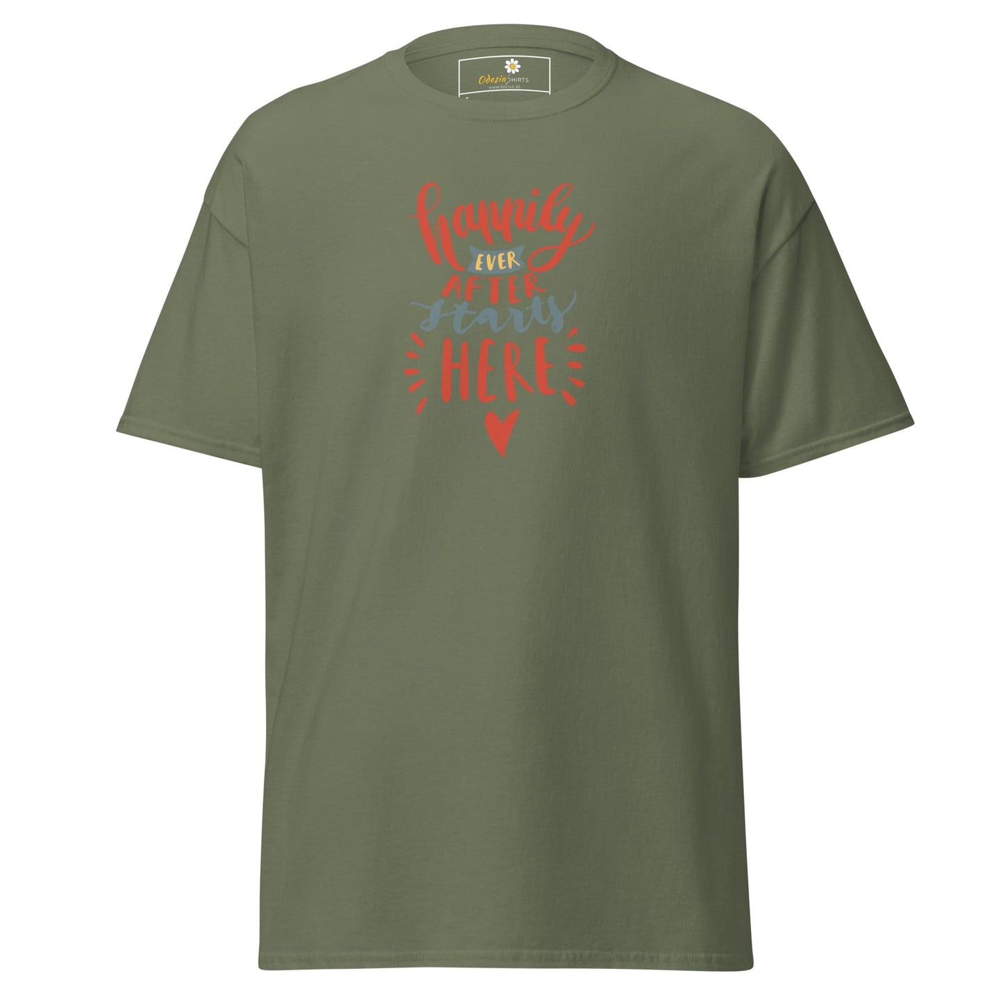 Unisex classic t-shirt - TEXT HAPPILY EVER AFTER - REGULAR - Military Green / S