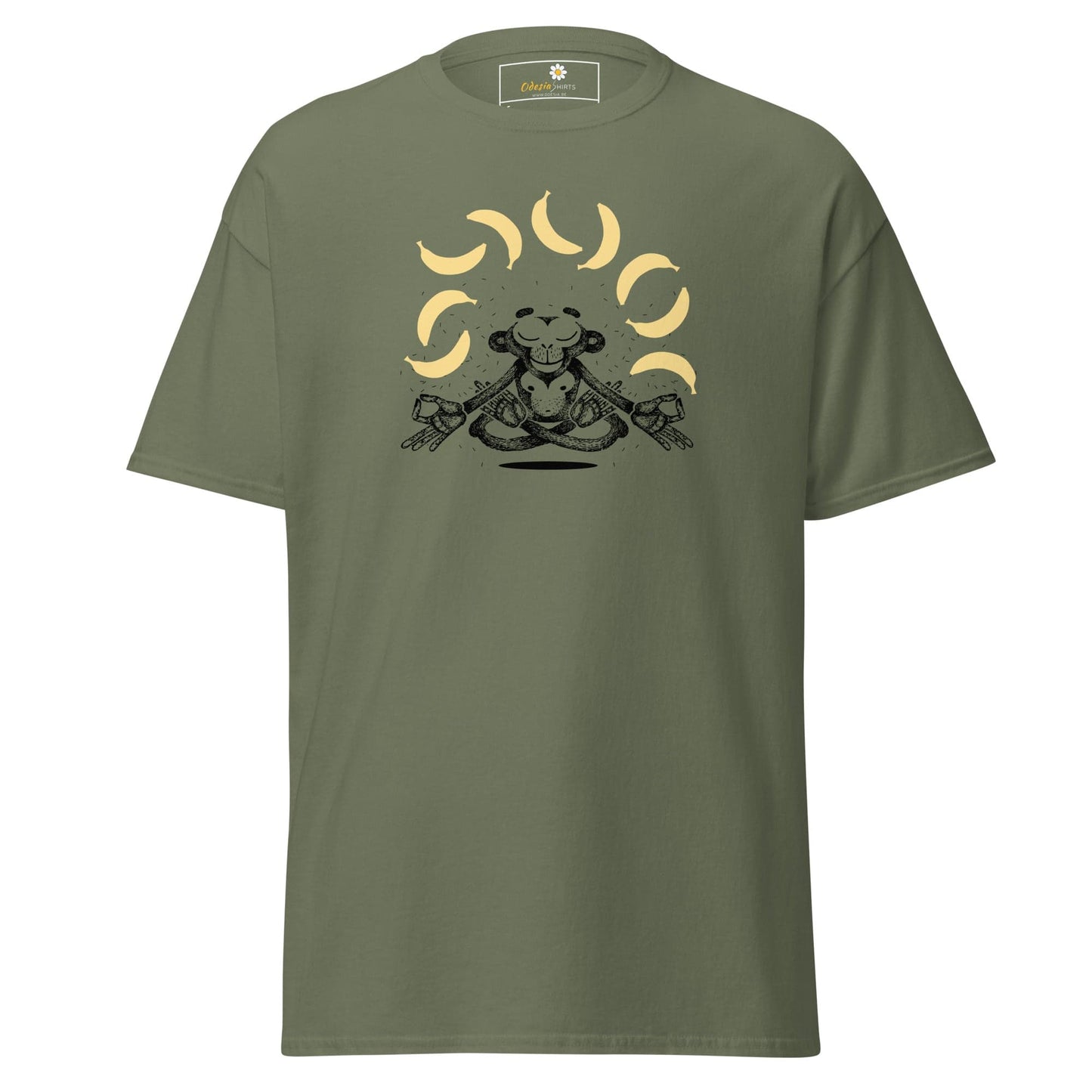 Unisex classic t-shirt - FUN MONKEY BANANA - REGULAR - Military Green / S