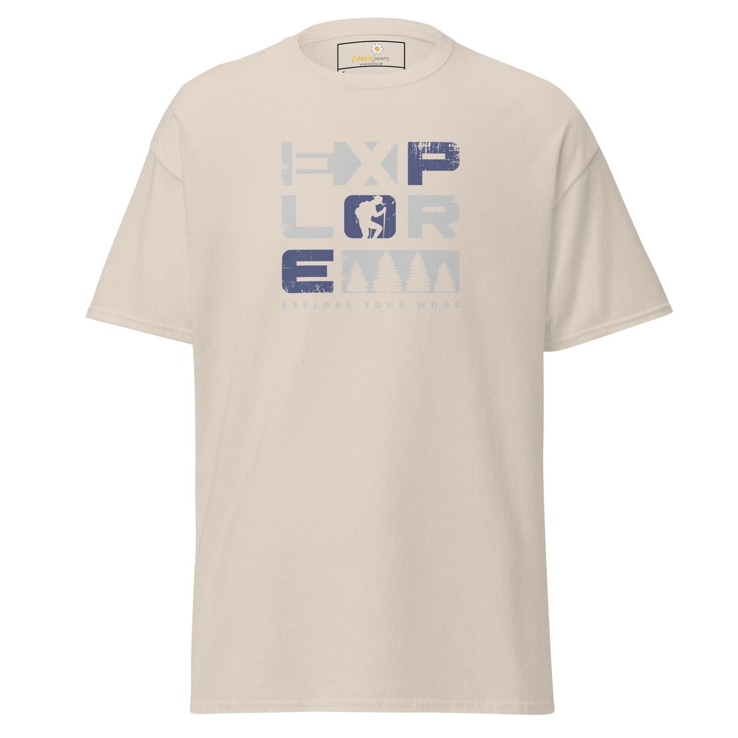 Unisex classic t-shirt - TEXT EXPLORE YOUR WORLD - REGULAR - Natural / S
