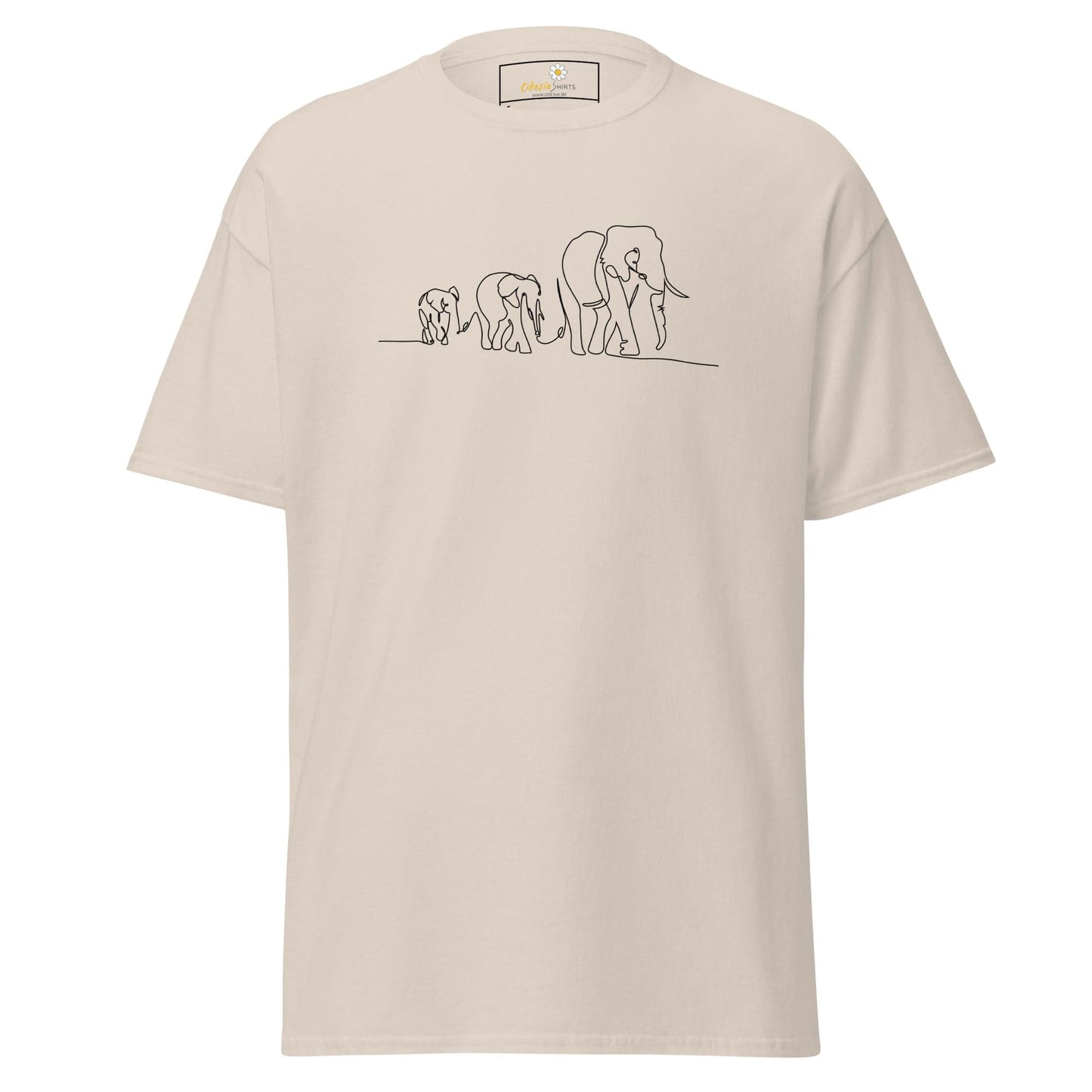 Unisex classic t-shirt - WILD LIFE ELEPHANTS IN LINE - REGULAR - Natural / S
