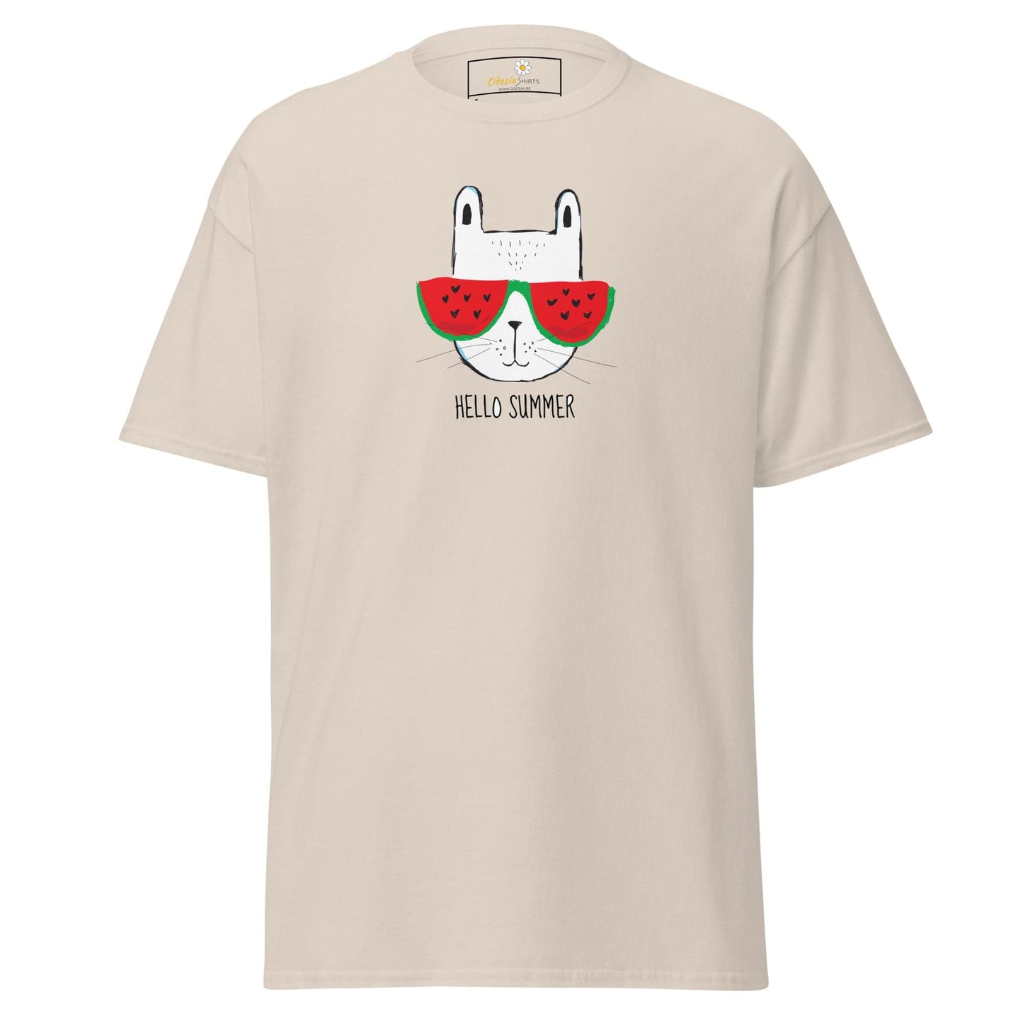 Unisex classic t-shirt - SUMMER HELLO CAT - REGULAR - Natural / S