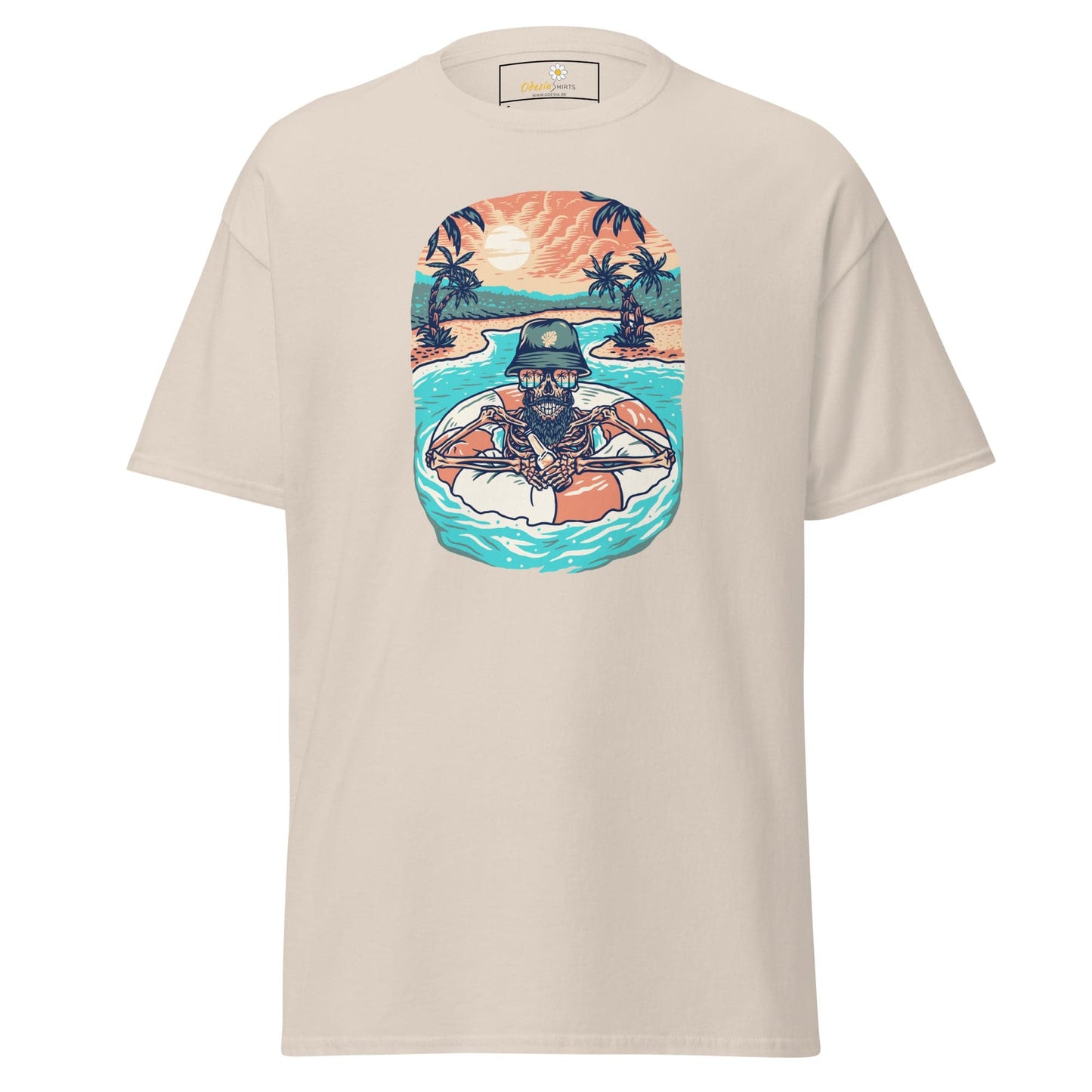Unisex classic tshirt - SKULL SUMMER POOL - REGULAR - Natural / S