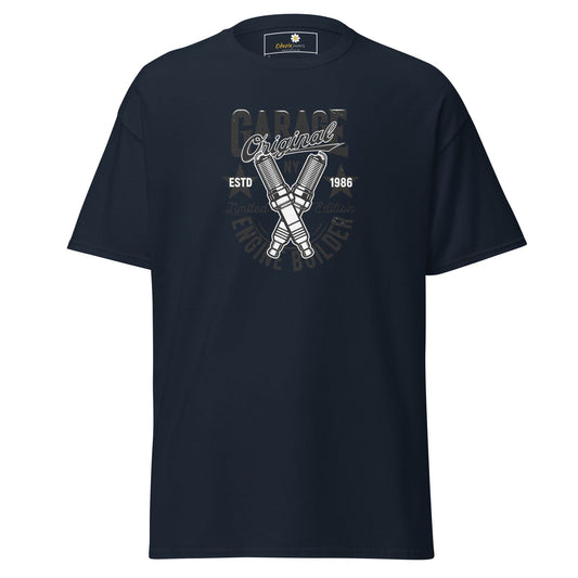 Unisex classic t-shirt - MOTOR GARAGE ENGINE BUILDER - REGULAR - Navy / S