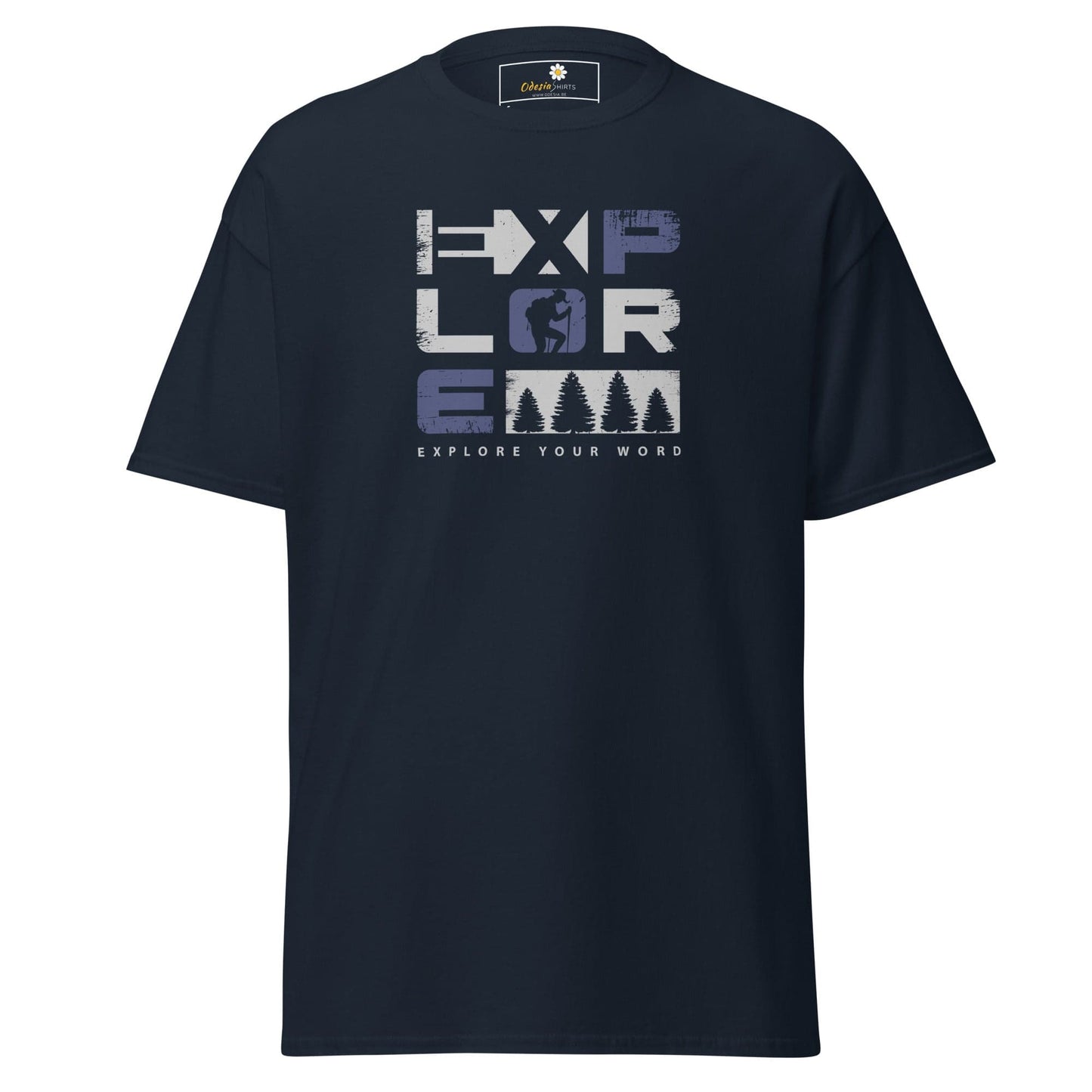Unisex classic t-shirt - TEXT EXPLORE YOUR WORLD - REGULAR - Navy / S
