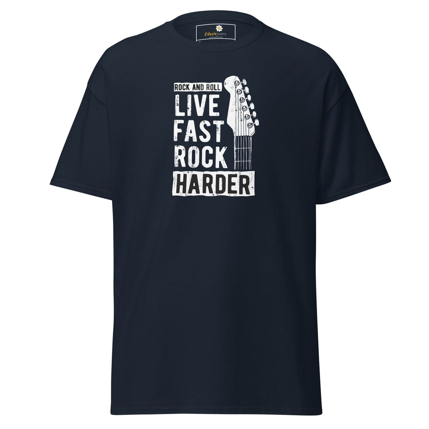 Unisex classic t-shirt - MUSIC LIVE FAST ROCK HARDER - REGULAR - Navy / S