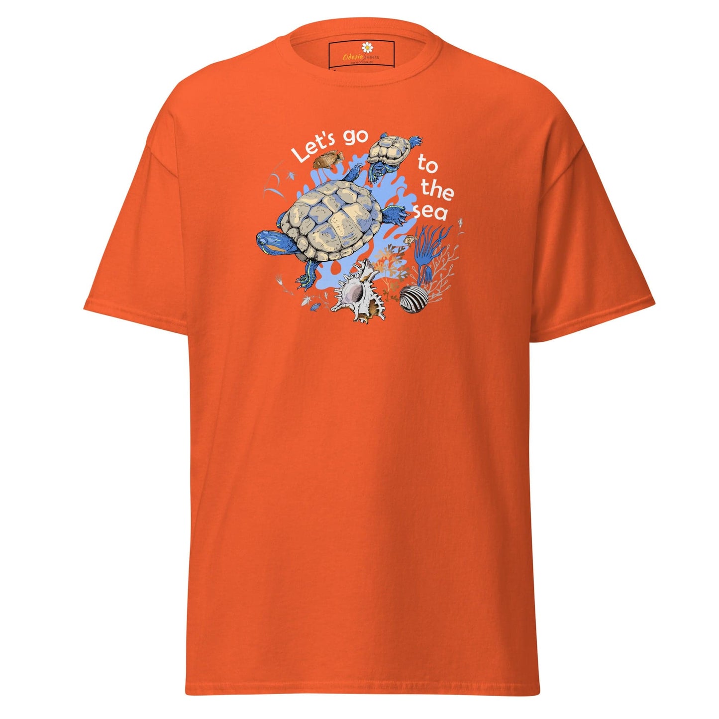Unisex classic t-shirt - WILD LIFE TORTOISE LET GO SEA - REGULAR - Orange / S