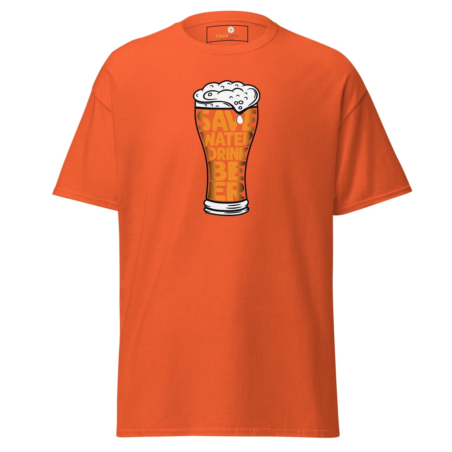 Unisex classic t-shirt - FUN SAVE WATER DRINK BEER - REGULAR - Orange / S