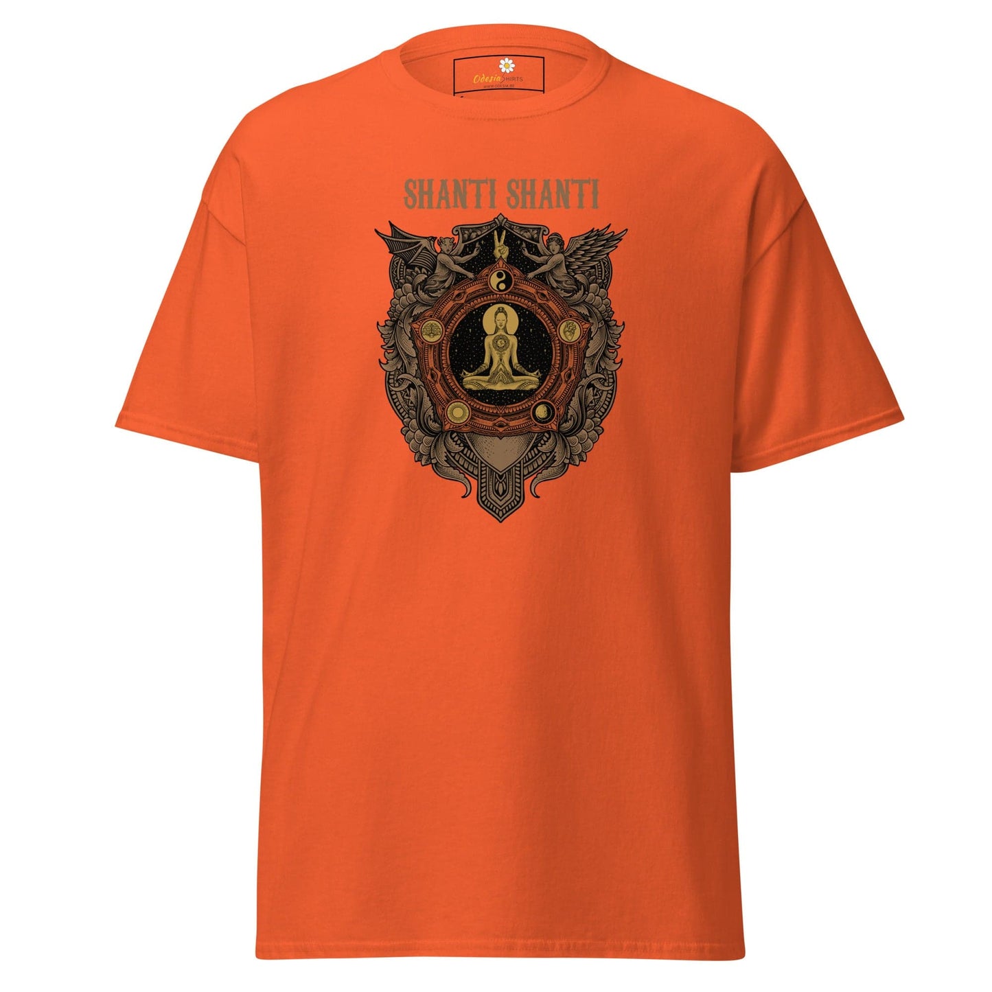 Unisex classic t-shirt - SPIRITUAL SHANTI SHANTI - REGULAR - Orange / S