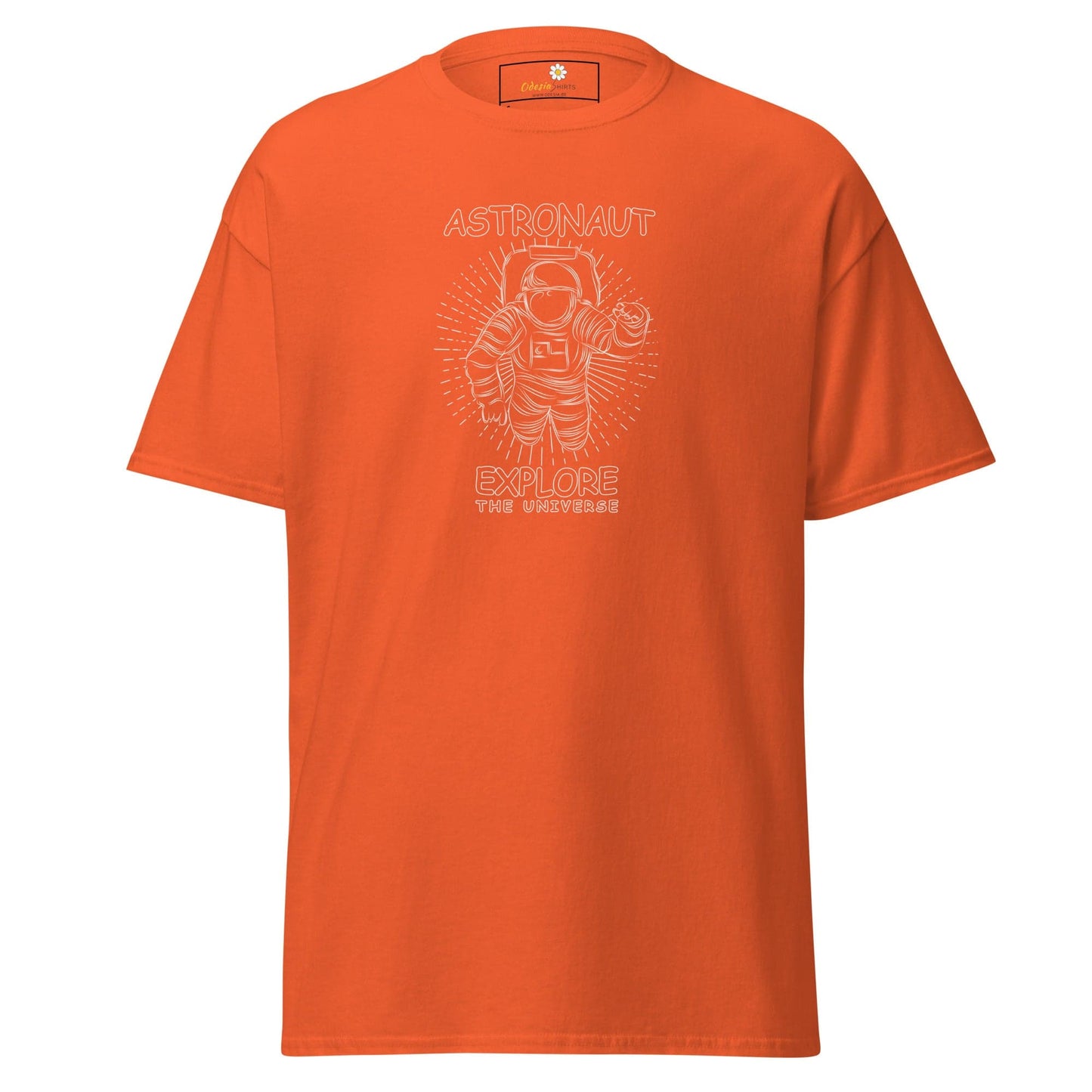 Unisex classic t-shirt - ASTRONAUT EXPLORE UNIVERSE - REGULAR - Orange / S