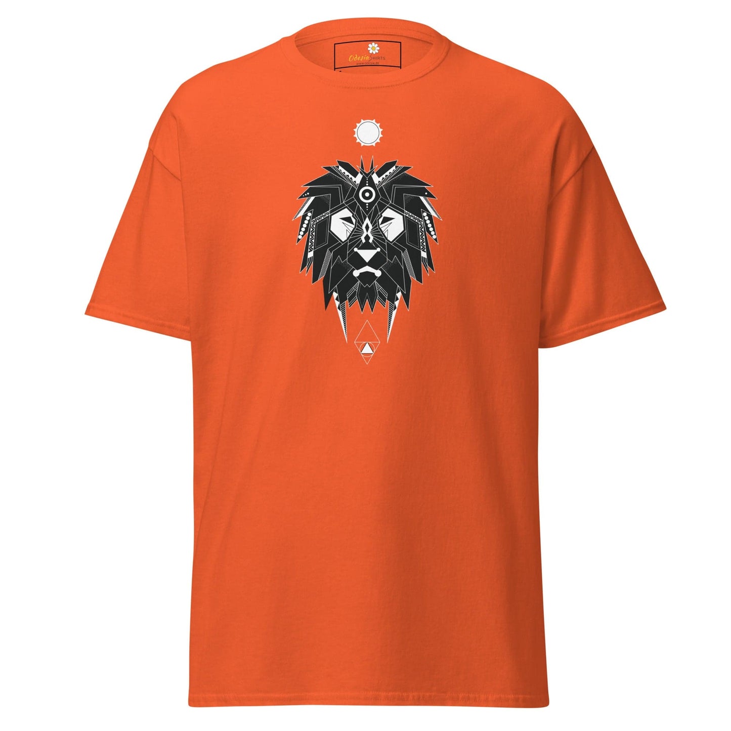 Unisex classic t-shirt - ABSTRACT MYSTIC LION HEAD - REGULAR - Orange / S