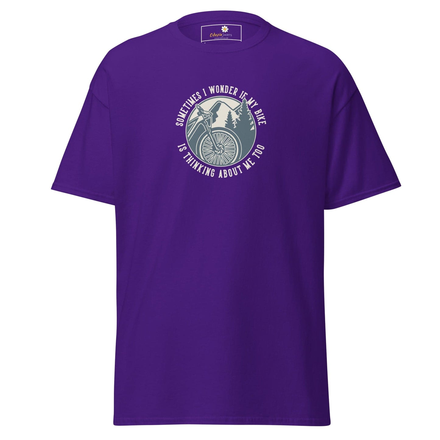 Unisex classic t-shirt - ADVENTURE SPORT CIRCLE BIKE WONDERING - REGULAR - Purple / S