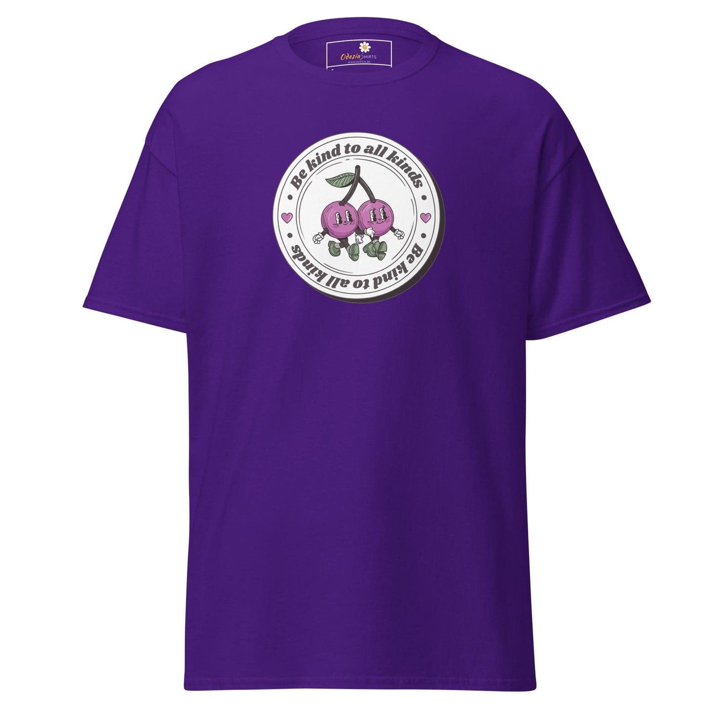 Unisex classic t-shirt - VEGAN POSITIVE BE KIND TO ALL - REGULAR - Purple / S