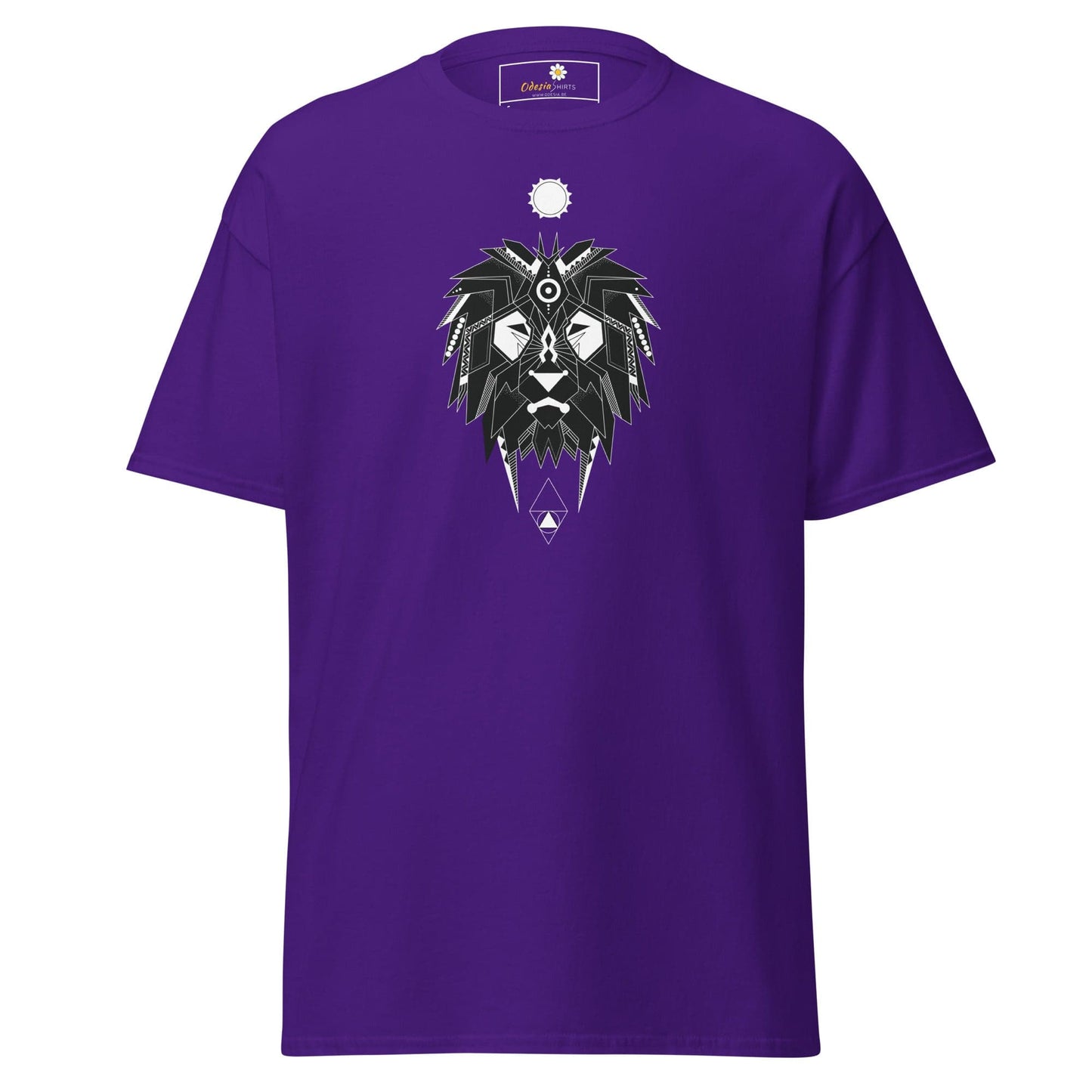 Unisex classic t-shirt - ABSTRACT MYSTIC LION HEAD - REGULAR - Purple / S