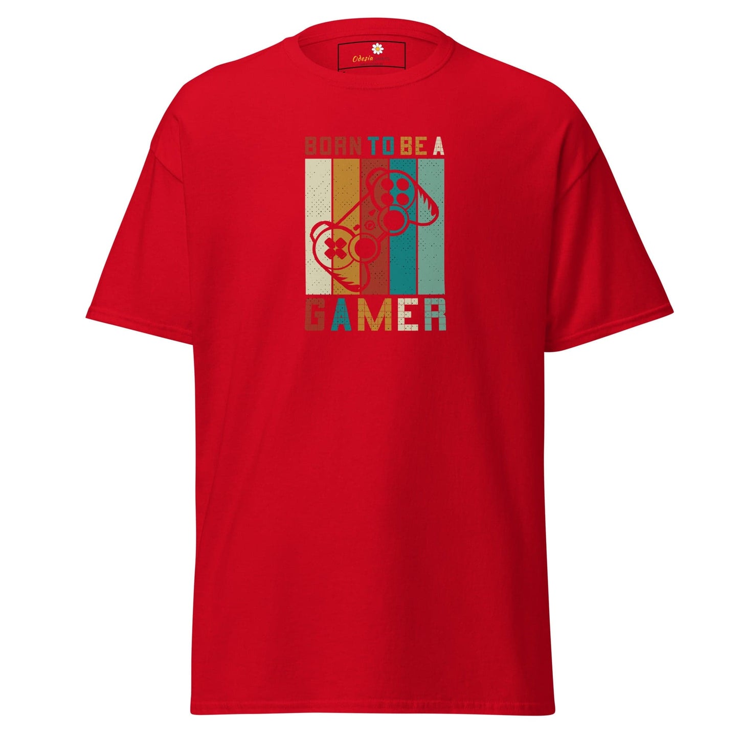 Red T-shirt with gaming controller graphic from T-SHIRT DESIGN TEE for Men and Women