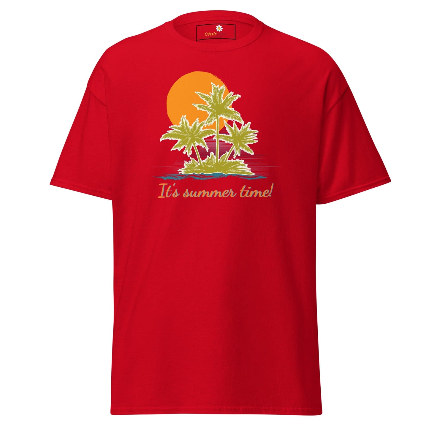 Unisex classic t-shirt - SUMMER TROPICAL TREES - REGULAR - Red / S