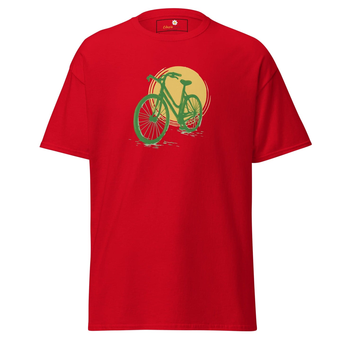 Red T-shirt with Bicycle graphic from T-SHIRT DESIGN TEE for Men and Women in S-XL