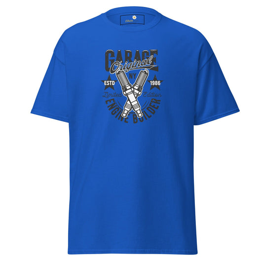 Unisex classic t-shirt - MOTOR GARAGE ENGINE BUILDER - REGULAR - Royal / S