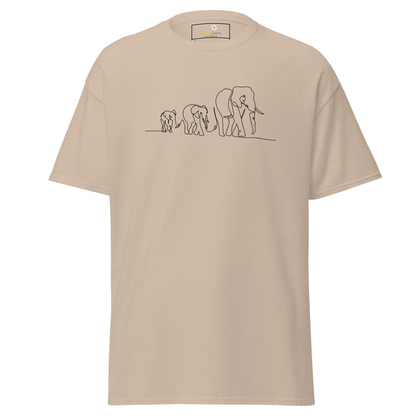 Unisex classic t-shirt - WILD LIFE ELEPHANTS IN LINE - REGULAR - Sand / S