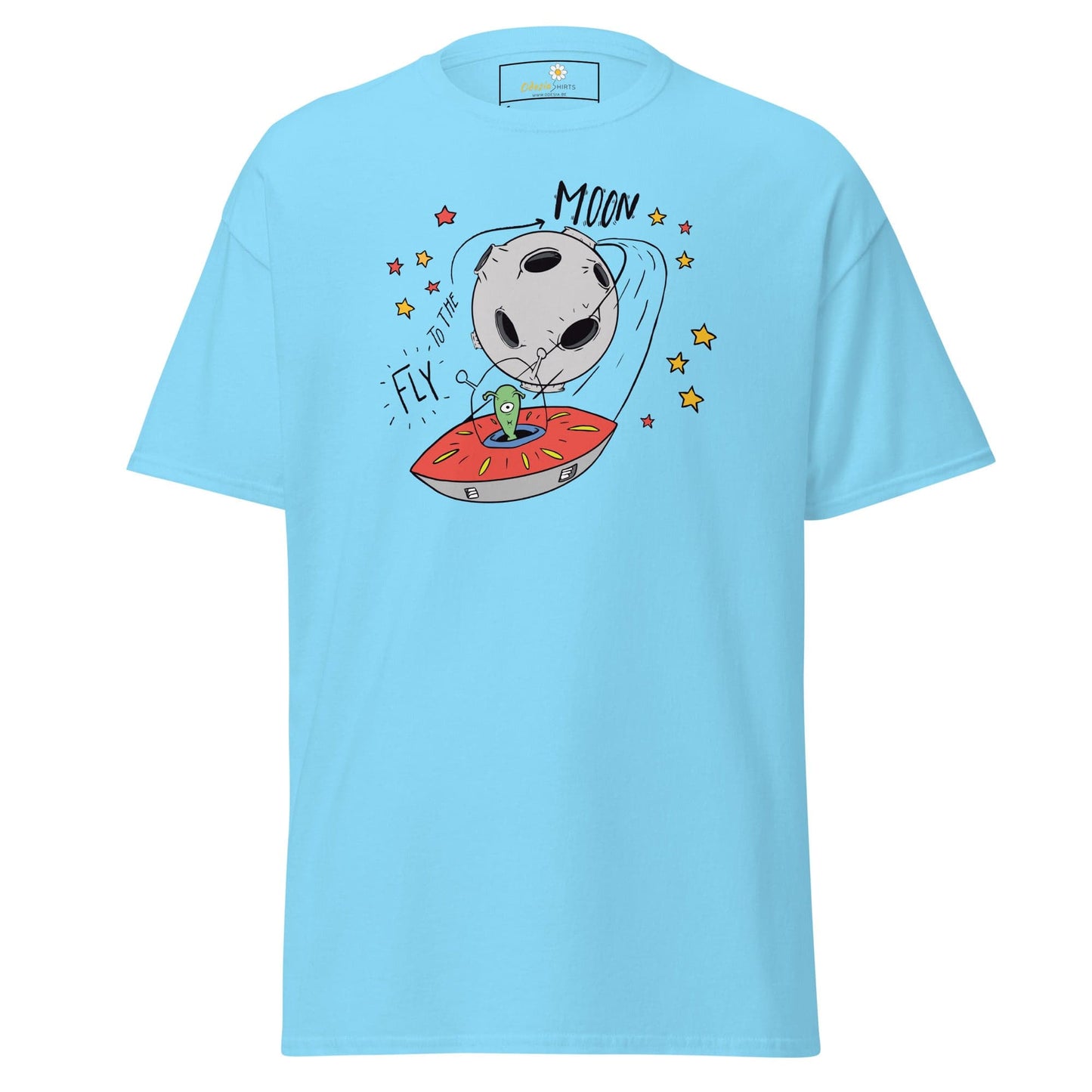 Unisex classic t-shirt - SPACE ALIEN MOON - REGULAR - Sky / S