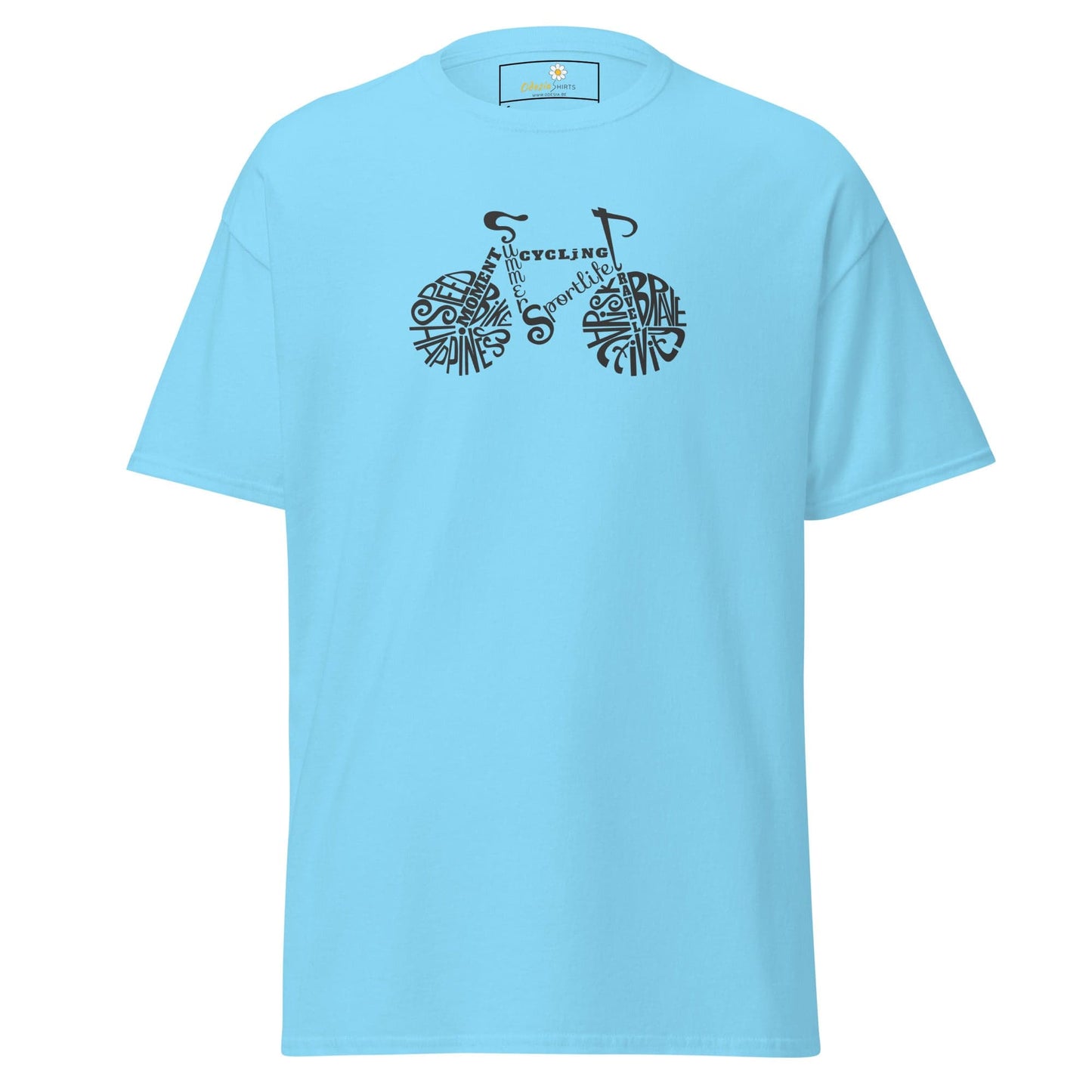 Unisex classic t-shirt - SPORT DRAWING BIKE - REGULAR - Sky / S