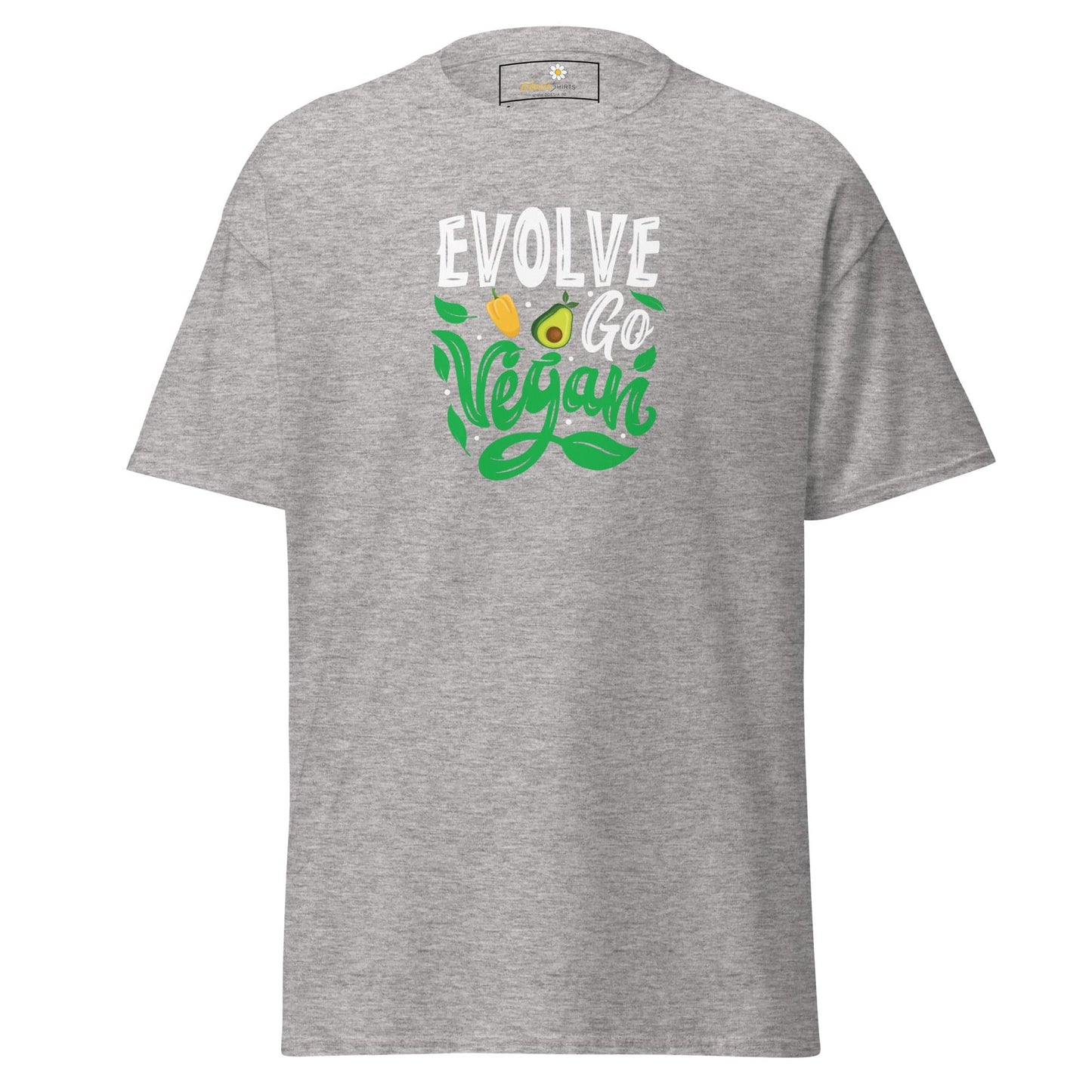 Unisex classic t-shirt - VEGAN EVOLVE GO VEGAN - REGULAR - Sport Grey / S