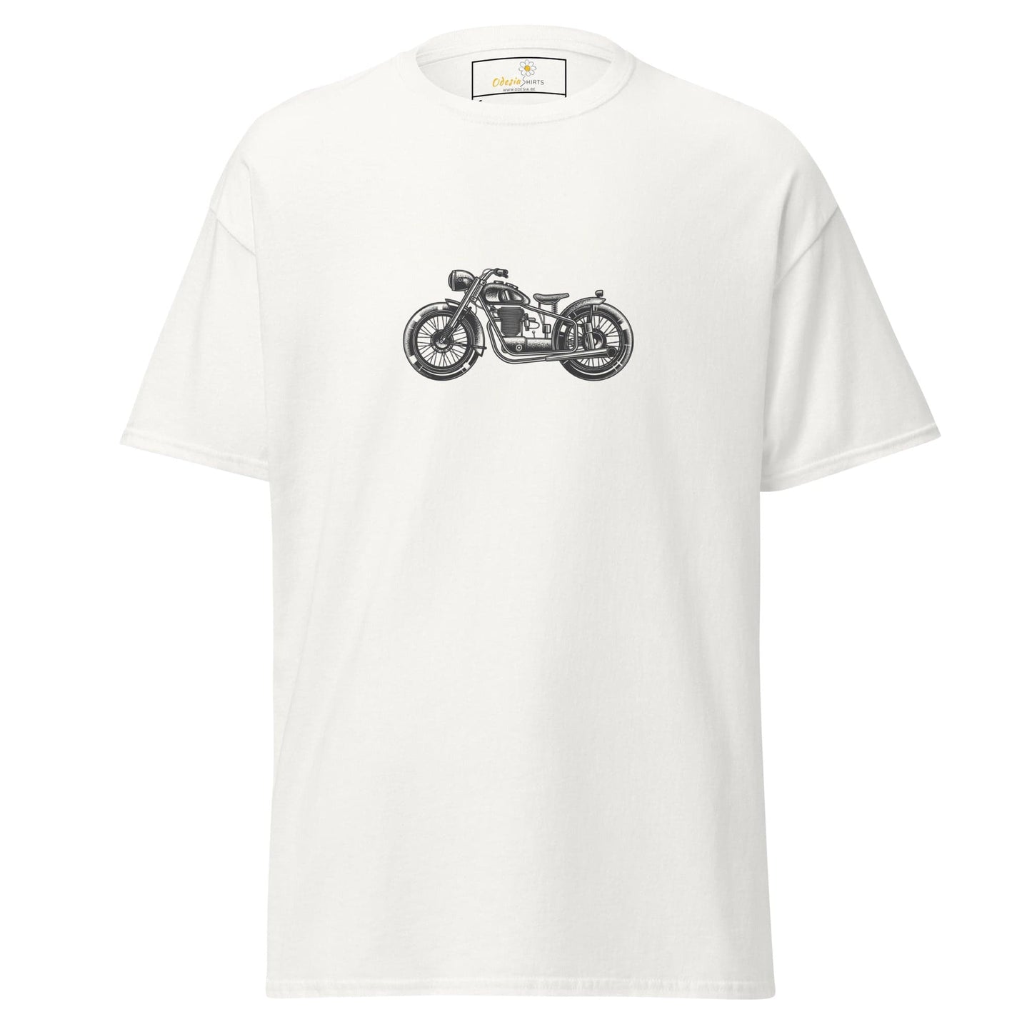 Unisex classic t-shirt - MOTOR CUSTOM BIKE - REGULAR - White / S