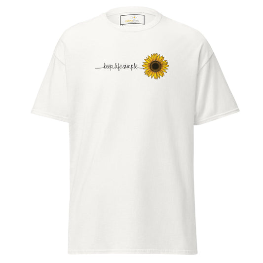 Unisex classic t-shirt - NATURE LIFE SIMPLE FLOWER - REGULAR - White / S