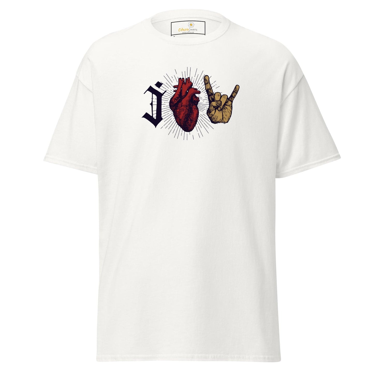 Unisex classic t-shirt - MUSIC I LOVE ROCK AND ROLL - REGULAR - White / S