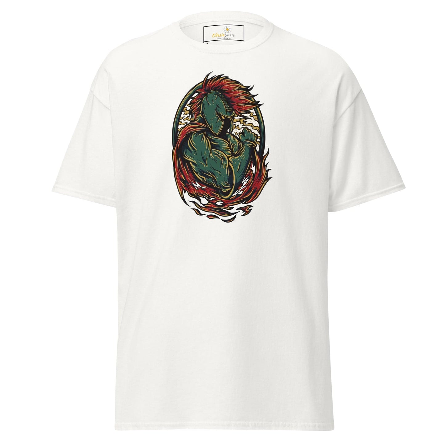 White t-shirt with a warrior graphic from T-SHIRT DESIGN TEE for men and women sizes S to XL