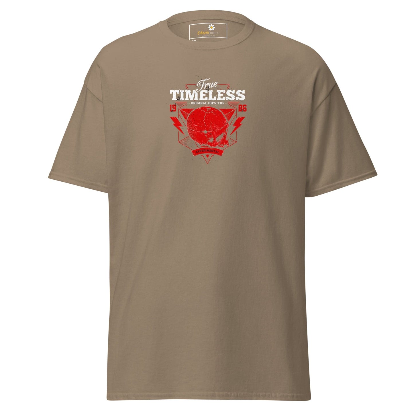 Khaki T-shirt with graphic design for men and women in sizes 2XL to 5XL