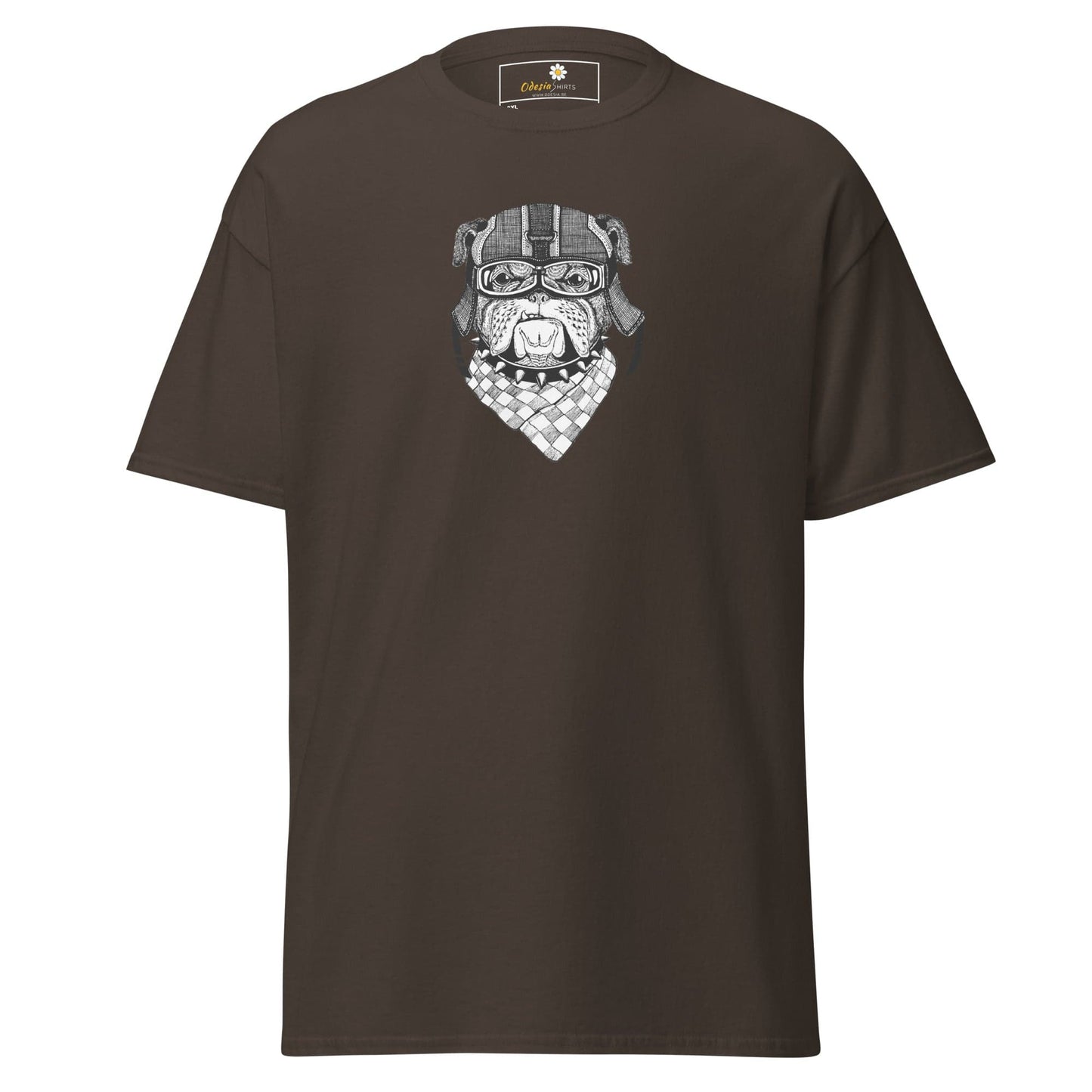 Brown T-shirt with dog graphic for men and women in 2XL to 5XL size