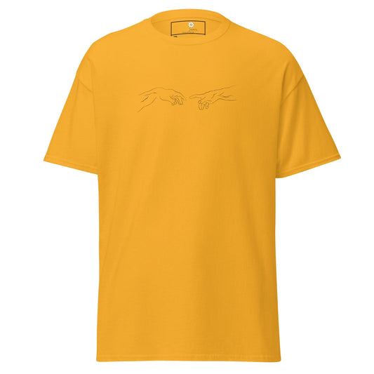 Golden yellow T-shirt with hand-designed graphic for Men and Women in 2XL to 5XL sizes