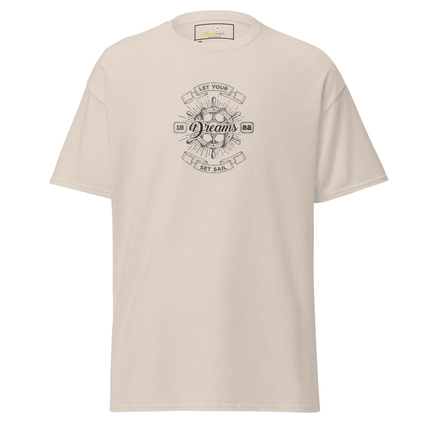 Beige T-shirt with nautical graphic for men and women in 2XL to 5XL sizes