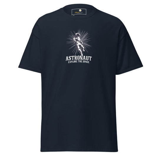 Navy blue T-shirt with astronaut graphic from T-SHIRT DESIGN TEE for Men Women 2XL-5XL