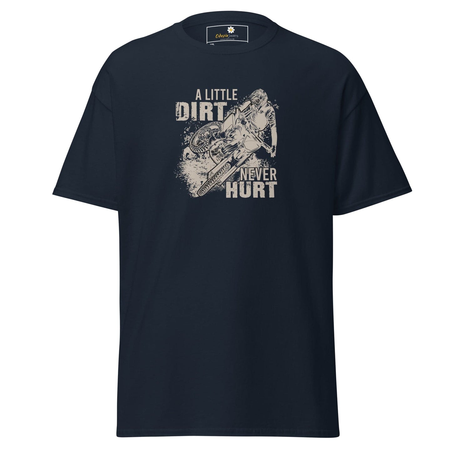 Navy blue t-shirt.