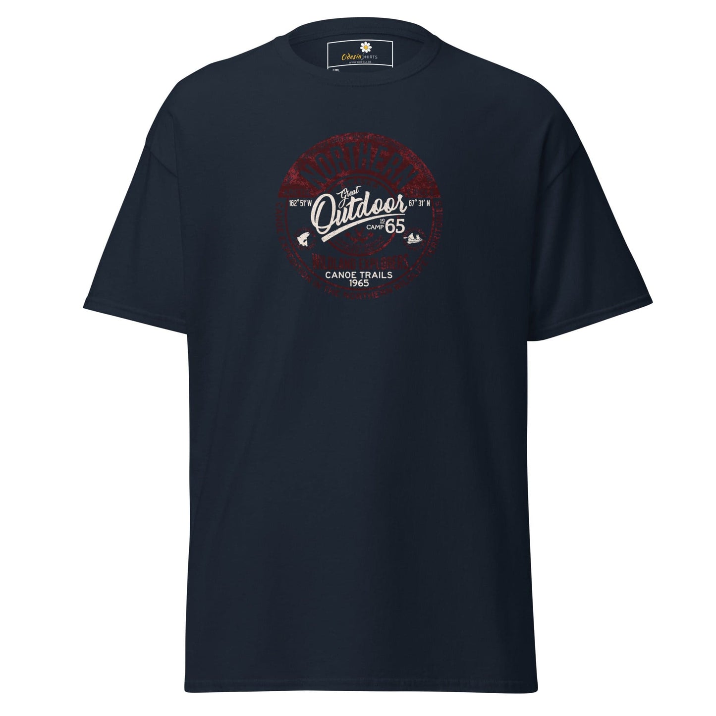 Navy blue t-shirt.
