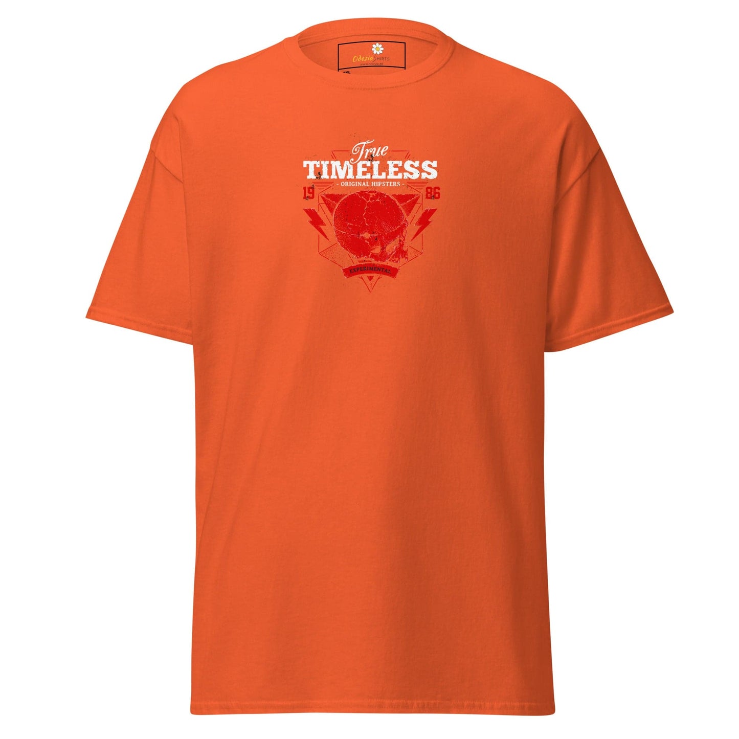 Orange T-shirt with graphic design for men and women in sizes 2XL to 5XL