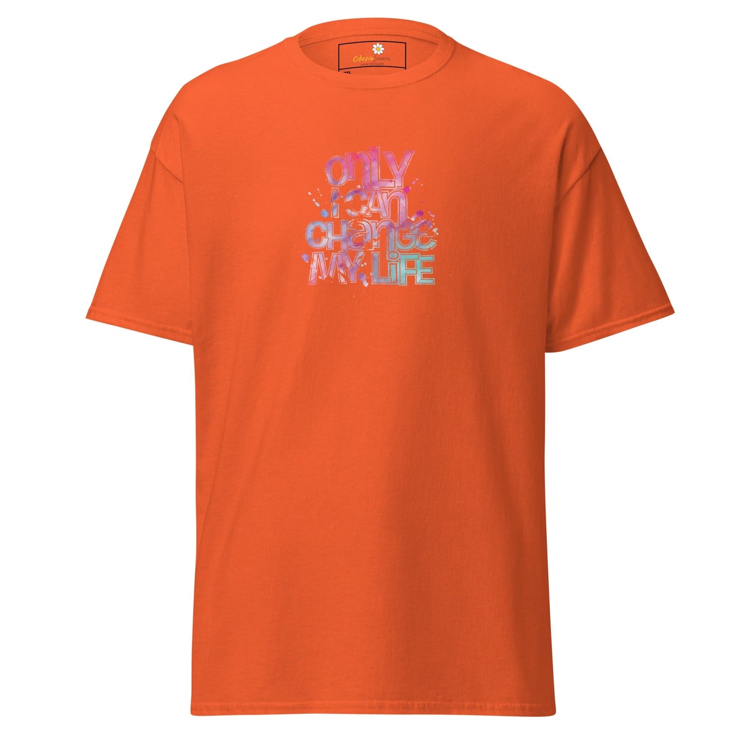 Orange T-shirt with graphic design for Men and Women in 2XL to 5XL sizes