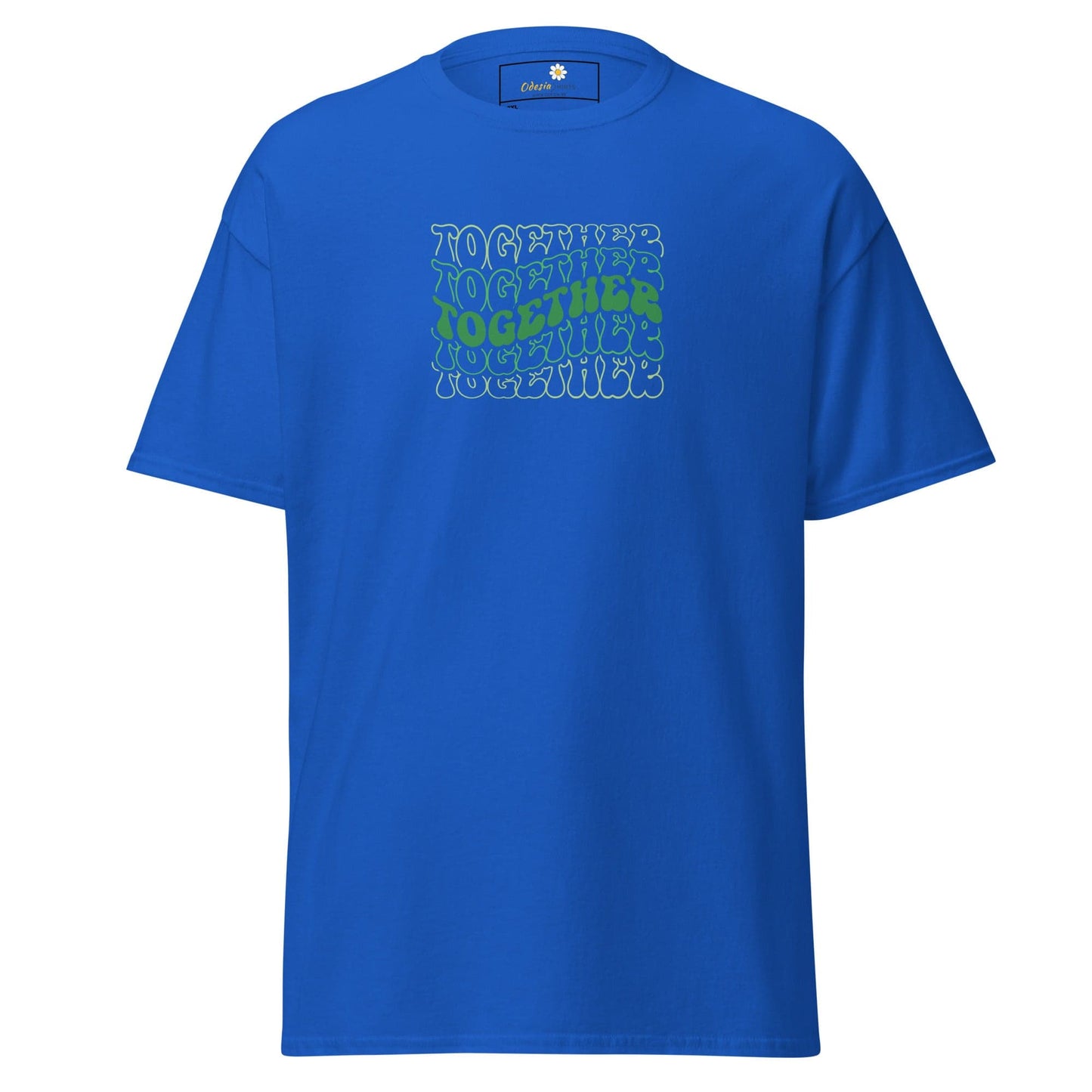 Blue T-shirt with Together text, available in 2XL to 5XL for Men and Women