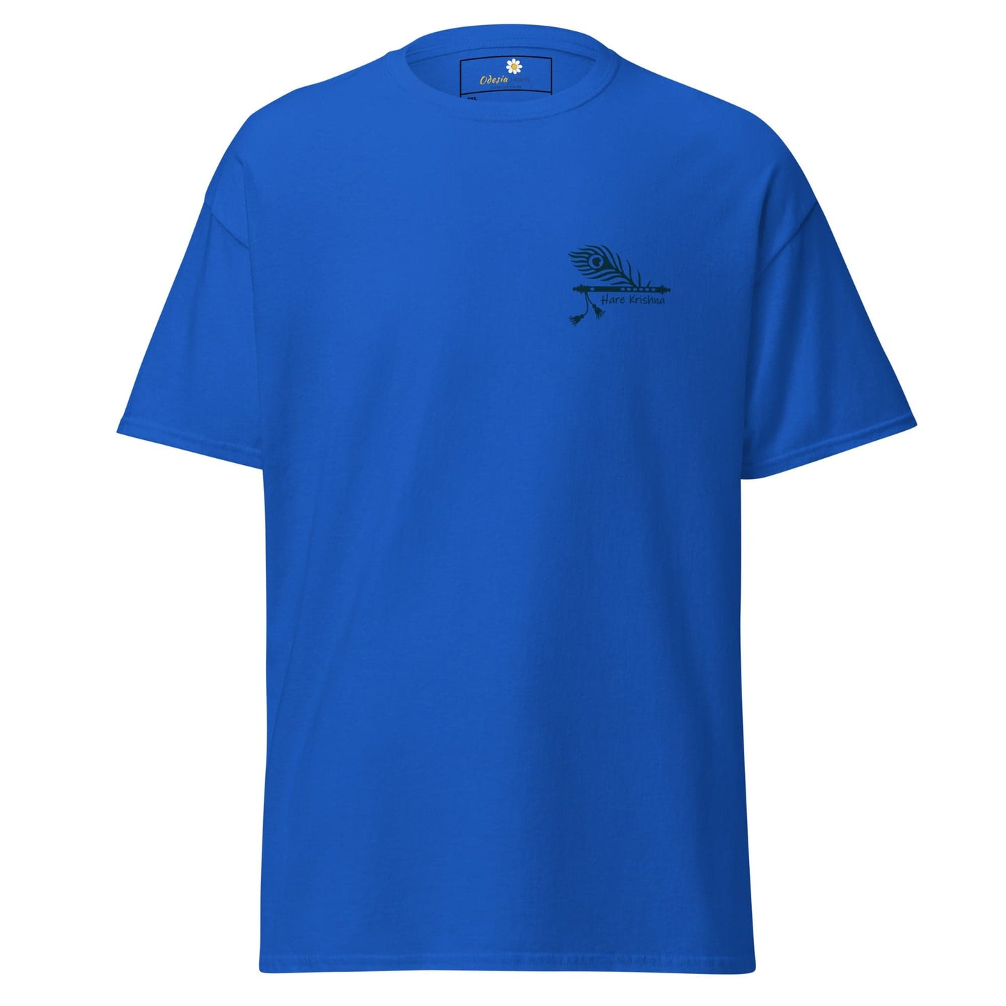 Blue T-shirt with a peacock feather design for Men and Women in 2XL to 5XL sizes