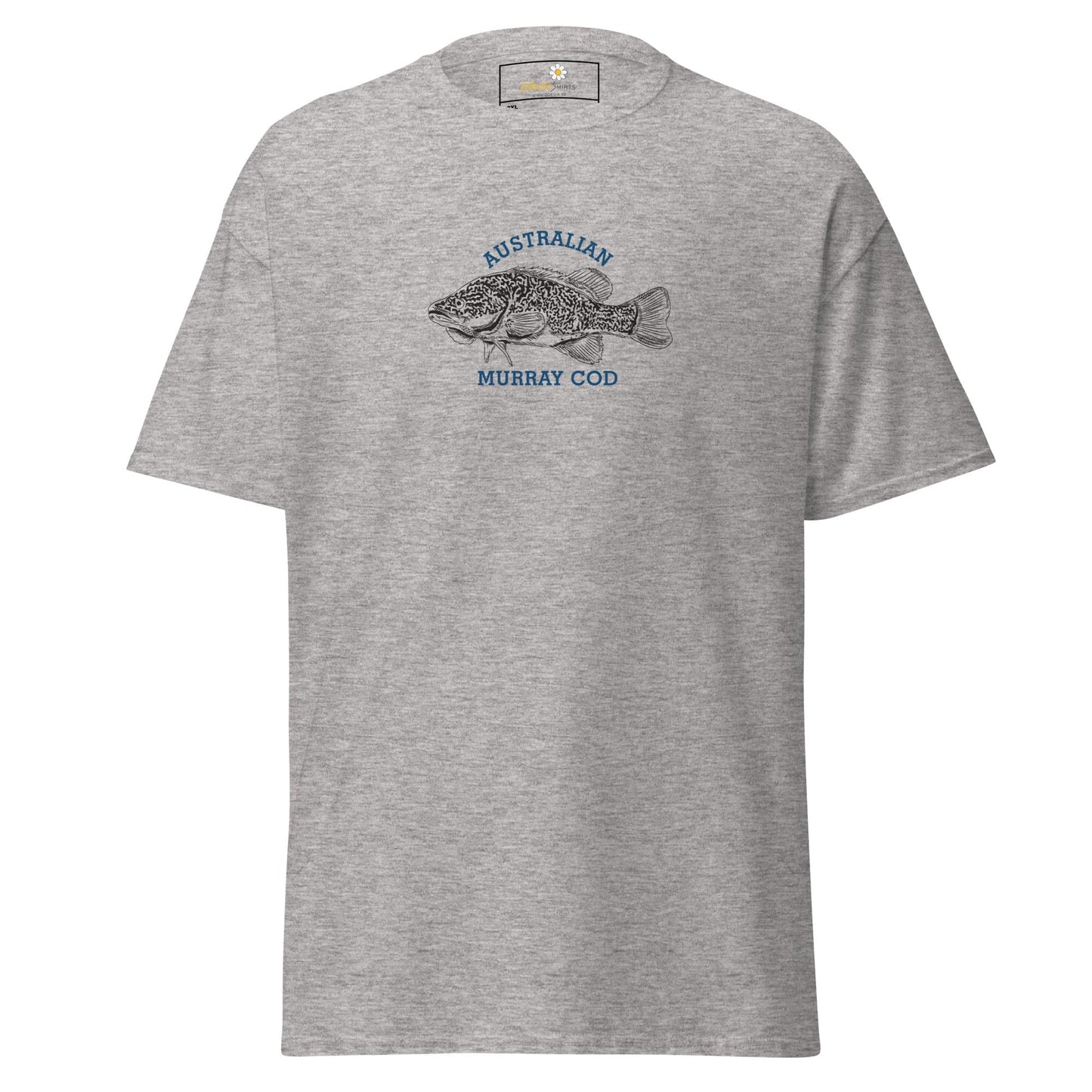 Gray T-shirt with fish design for men and women in 2XL to 5XL sizes